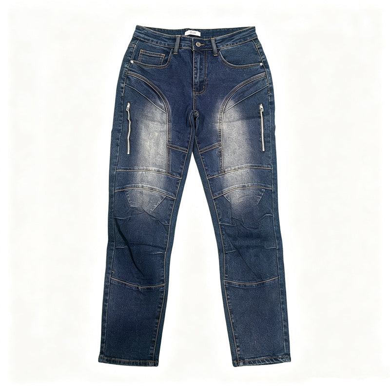 Herren Modische Cargo-Jeans mit Reißverschluss Echoarchiv