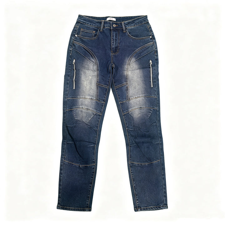 Herren Modische Cargo-Jeans mit Reißverschluss Echoarchiv