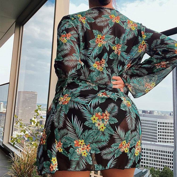 Damen Bikini-Set mit floralem Überwurf Echo Archiv