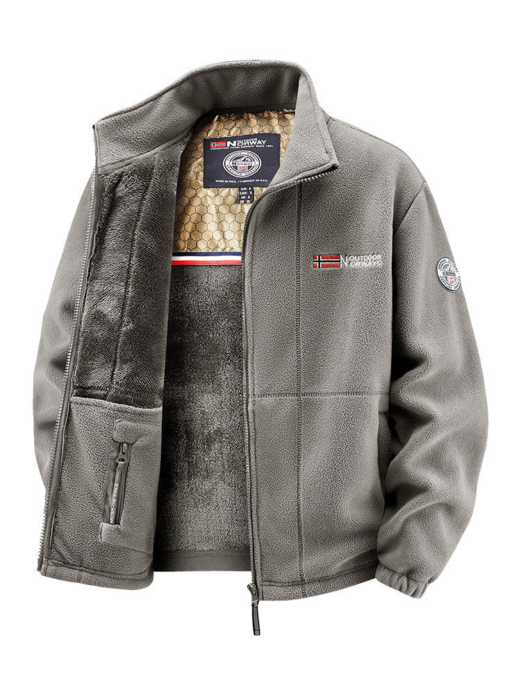 Damen Thermo-Fleecejacke mit wärmendem Teddyfutter, Stehkragen und Reißverschlusstaschen Echo Archiv