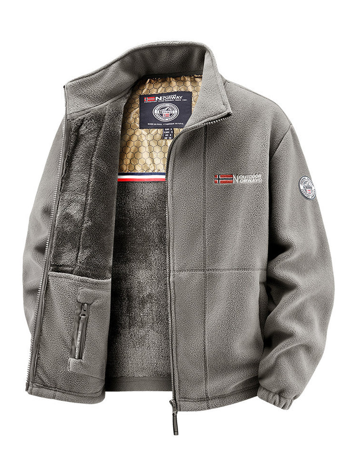 Damen Thermo-Fleecejacke mit wärmendem Teddyfutter, Stehkragen und Reißverschlusstaschen Echo Archiv