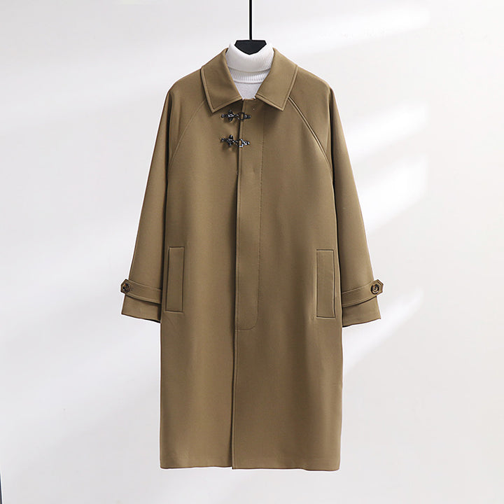 Damen Longline-Mantel mit Knebelverschluss und Raglanärmeln Echoarchiv