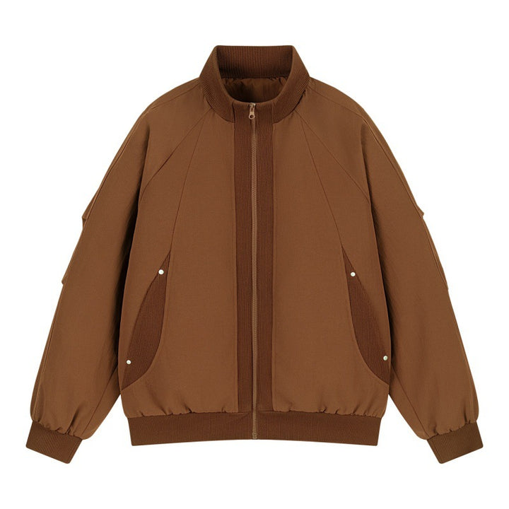 Damen Oversize Bomberjacke mit Raglanärmeln, Stehkragen und Eingrifftaschen Echoarchiv