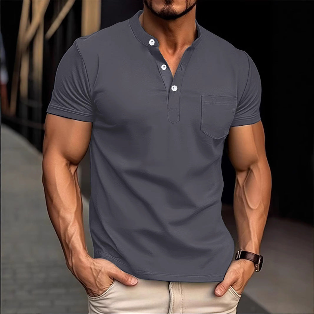 Herren Polohemd mit modischen Knopfdetails Echoarchiv