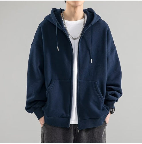 Herren nan Oversize-Kapuzenjacke mit durchgehendem Reißverschluss, doppellagiger Kapuze und Kängurutaschen Echo Archiv