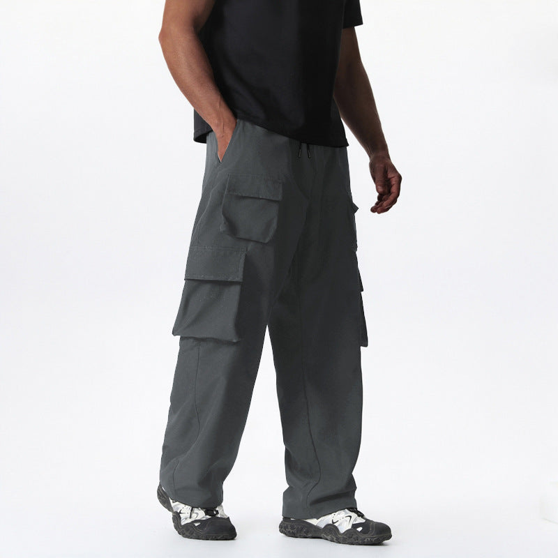 Herren Baggy-Cargohose im Multi-Taschen Utility-Style mit Kordelbund Echo Archiv