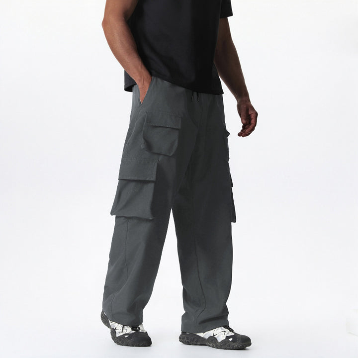 Herren Baggy-Cargohose im Multi-Taschen Utility-Style mit Kordelbund Echo Archiv