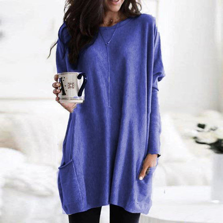 Damen nan oversized Longshirt mit Kontrastblock und aufgesetzten Taschen Echo Archiv