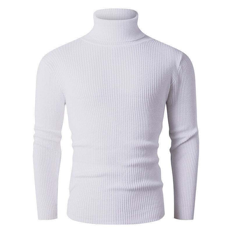 Herren nan taillierter Rippen-Strick Rollkragenpullover Slim Fit Echo Archiv