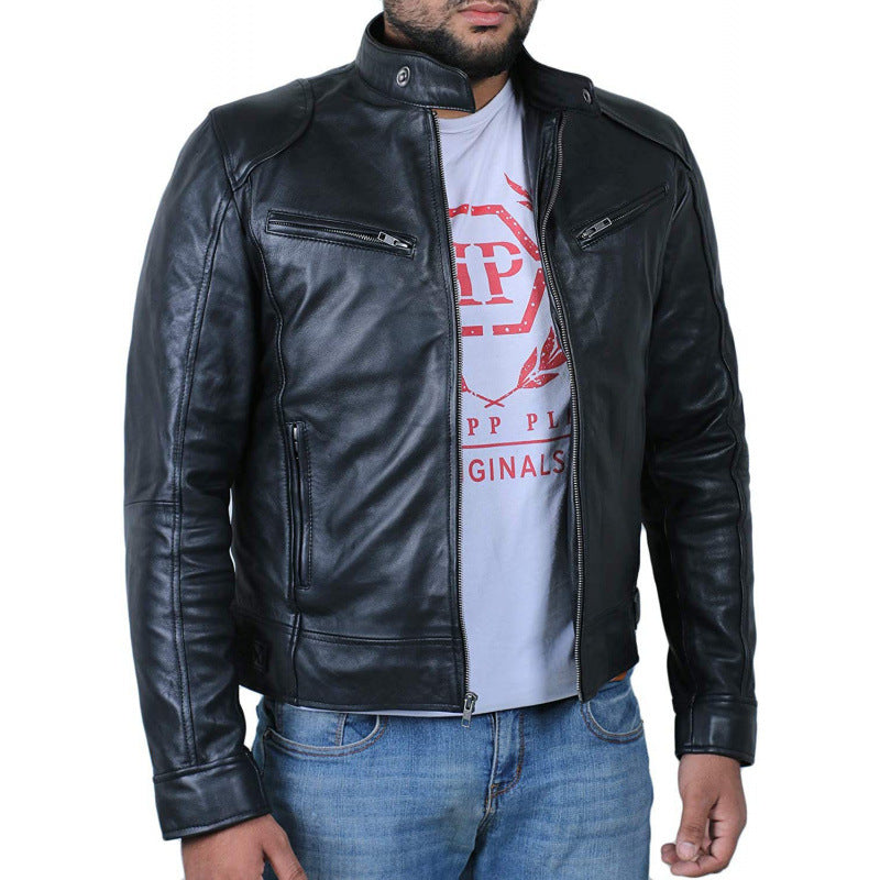 Herren hochwertige Biker-Lederjacke Echoarchiv