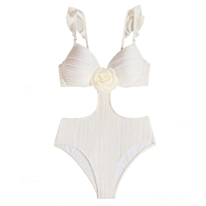 Damen Einteiler Badeanzug mit floralem Design und raffinierten Cut-Out Echo Archiv