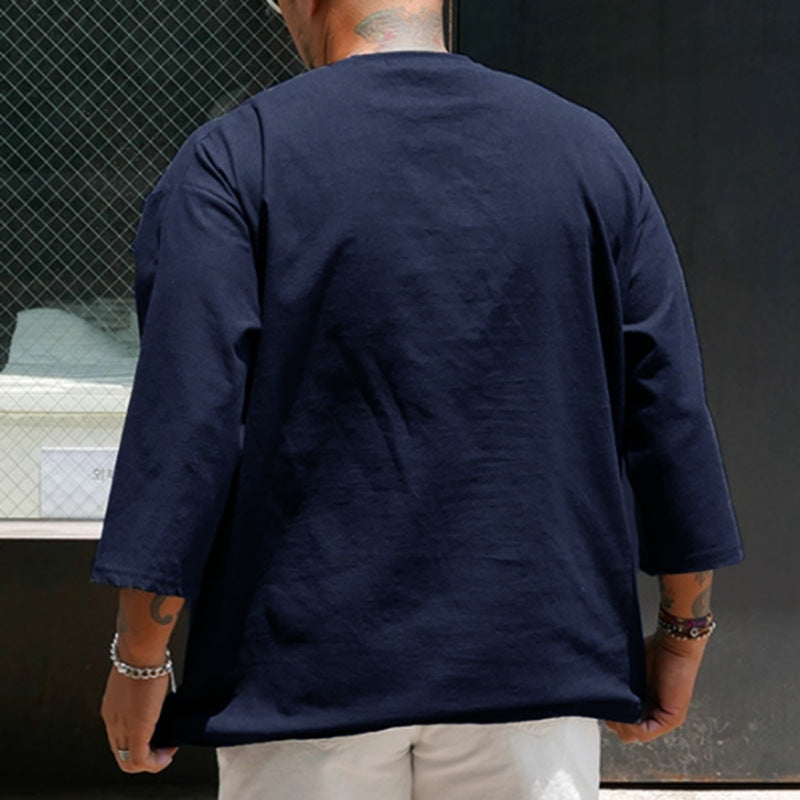 Herren lässiges Langarmshirt aus atmungsaktiver Baumwolle Echoarchiv