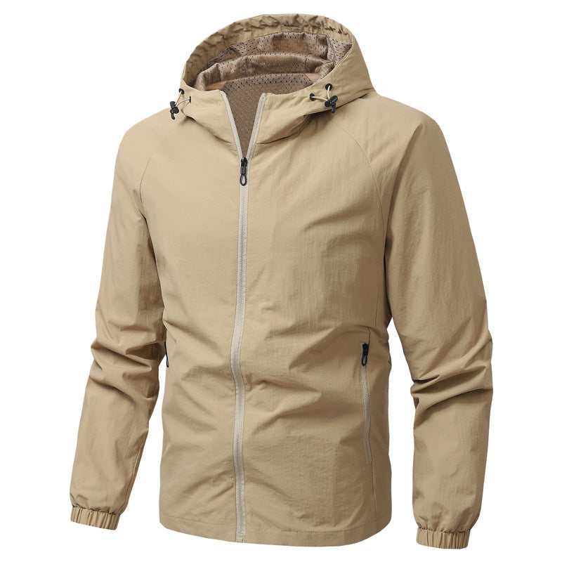 Herren Leichte Funktionsjacke mit verstellbarem Kapuzenkragen Echo Archiv