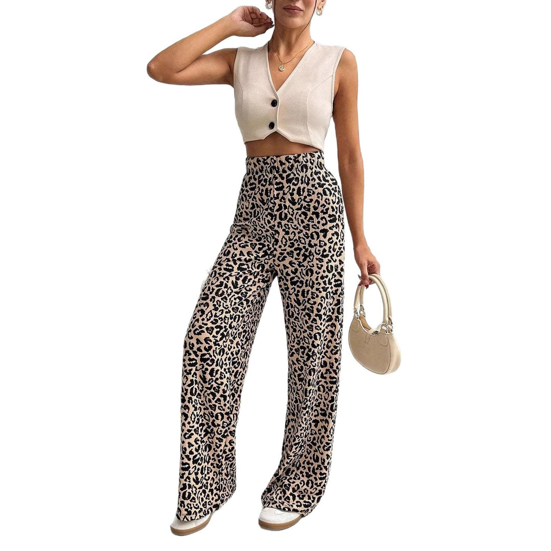Damen Modische Leoprint Palazzohose Echo Archiv