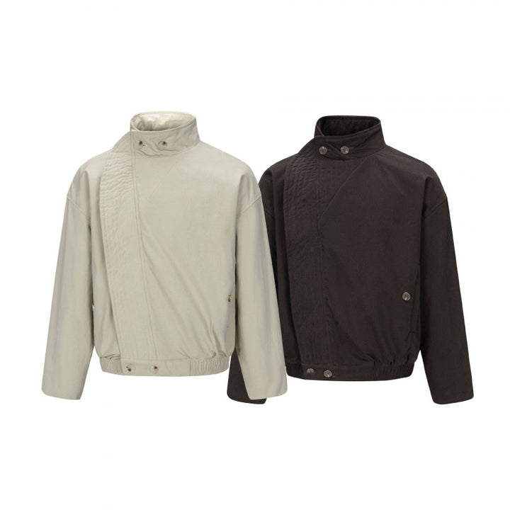 Herren Asymmetrische Kurzjacke mit Stehkragen, gesteppter Frontblende und elastischem Saum Echo Archiv