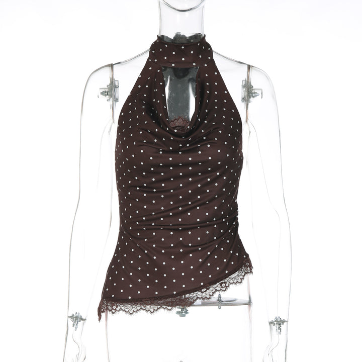 Damen Figurnahes Haltertop mit verspieltem Punktedesign Echo Archiv