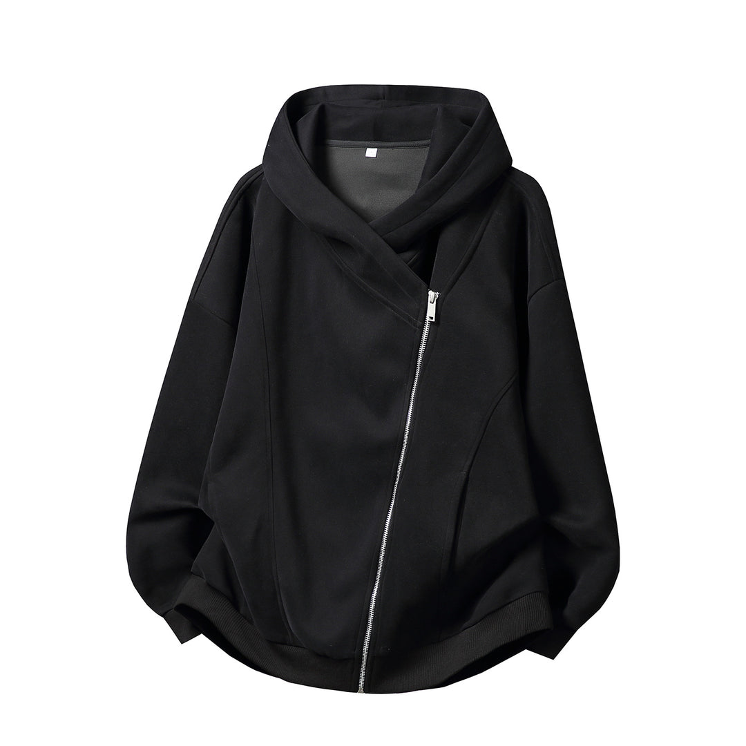 Damen Oversize Kapuzenjacke mit asymmetrischem Reißverschluss und markanten Nahtdetails Echo Archiv