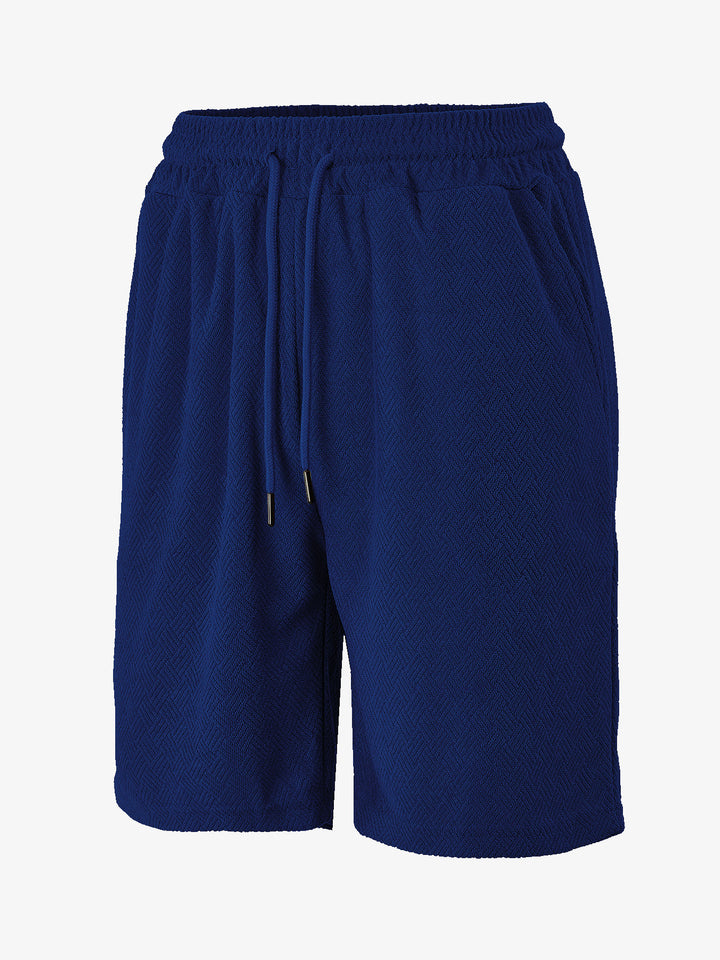 Herren nan Frottee-Shorts mit Fischgrätstruktur, elastischem Kordelbund und Seitentaschen Echo Archiv