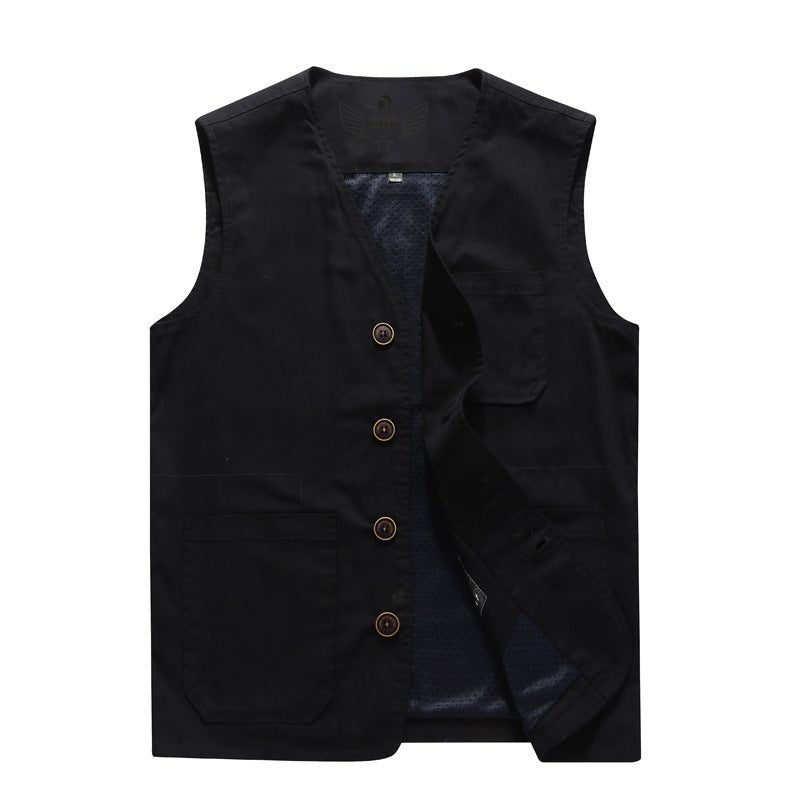 Herren Canvas-Utilityweste mit Netzfutter und Mehrfachtaschen – Marzano