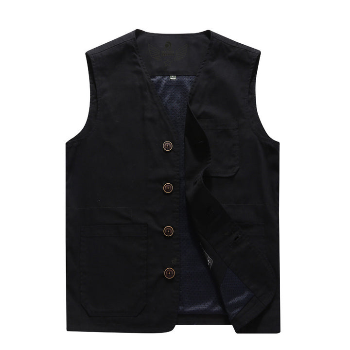 Herren Canvas-Utilityweste mit Netzfutter und Mehrfachtaschen – Marzano