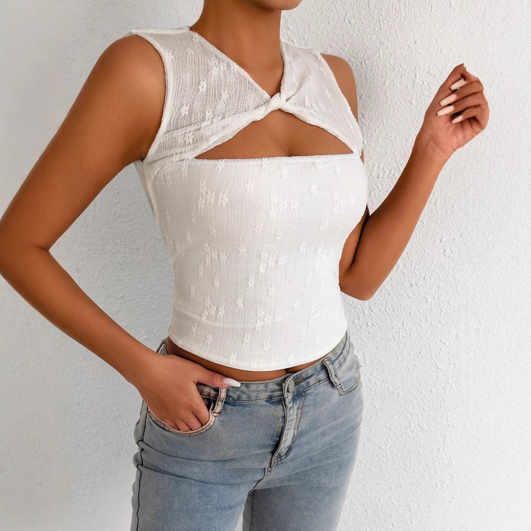 Damen Cut-Out Top mit geknotetem Design Echo Archiv