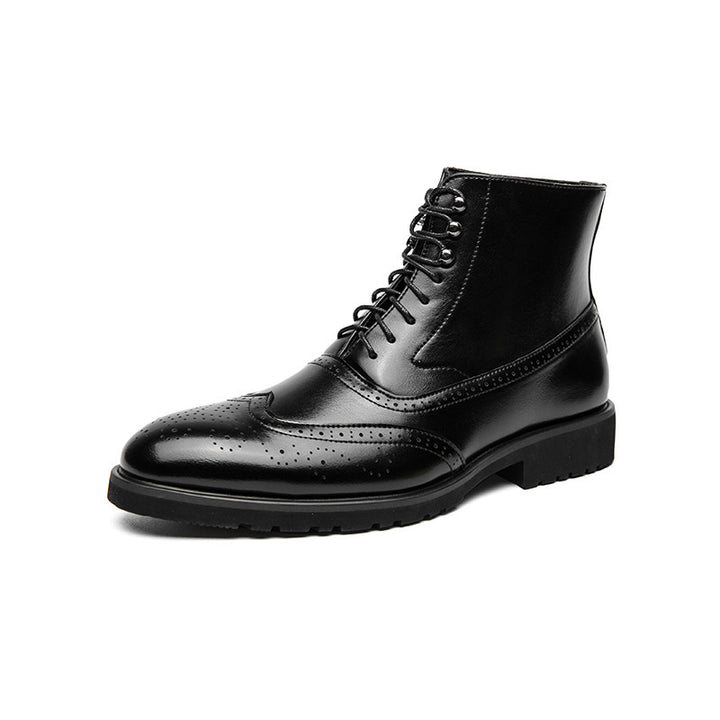 Herren klassische Brogue-Schnürstiefelette mit perforiertem Wingtip und griffiger Gummisohle Echo Archiv