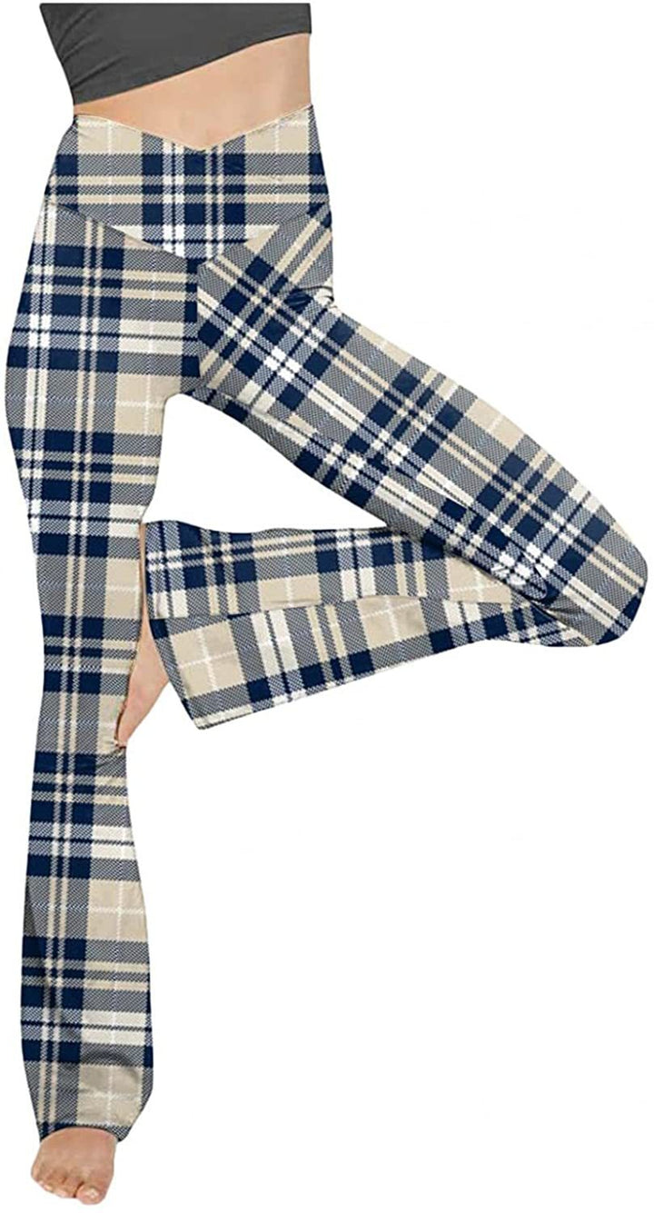 Damen nan taillenhohe Yogahose mit überkreuztem Bund und ausgestelltem Saum mit Schlitz Echo Archiv