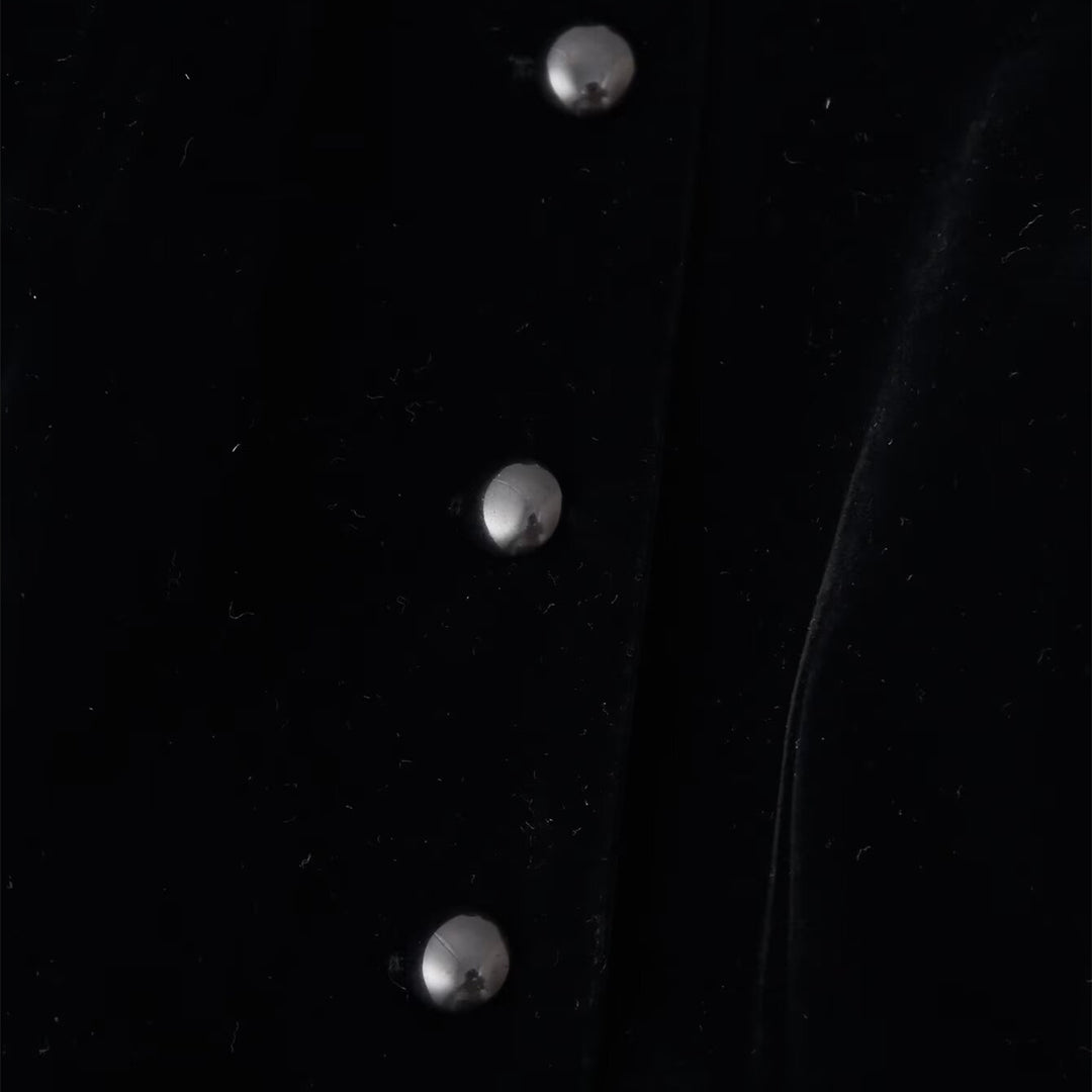 Damen nan taillierte Samtjacke mit Stehkragen Cut-Out und asymmetrischem Schößchen Echo Archiv