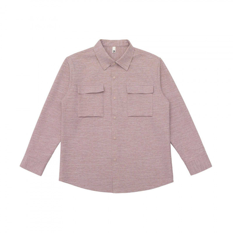 Unisex Overshirt aus strukturierter Strickmischung mit aufgesetzten Klappentaschen Echo Archiv