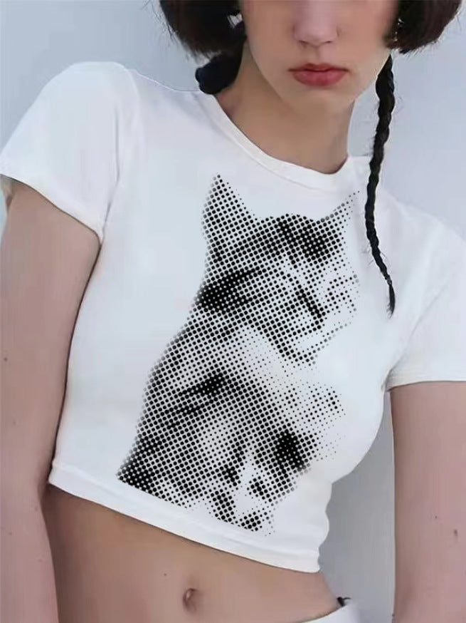 Damen Crop-T-Shirt mit kreativen Schleifen-Details Echo Archiv