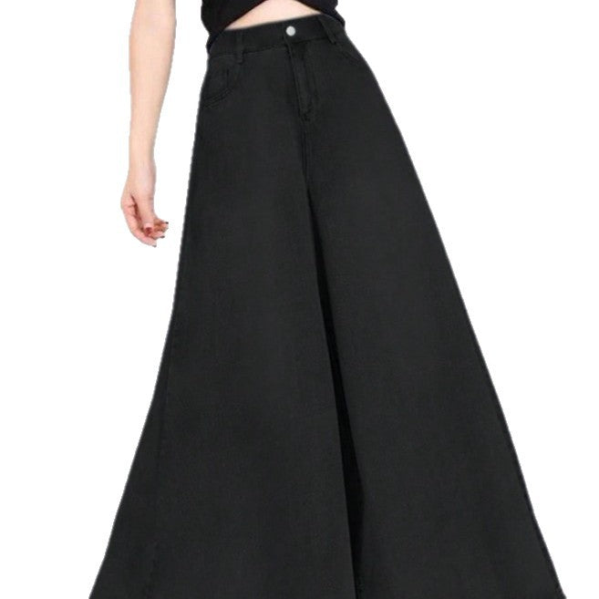 Damen Hochtaillierte Palazzo-Jeans mit extra weitem Bein und fließendem Denim Echo Archiv