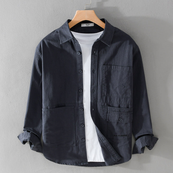 Herren Field-Overshirt aus robustem Baumwoll-Twill mit asymmetrischen Taschen Echoarchiv