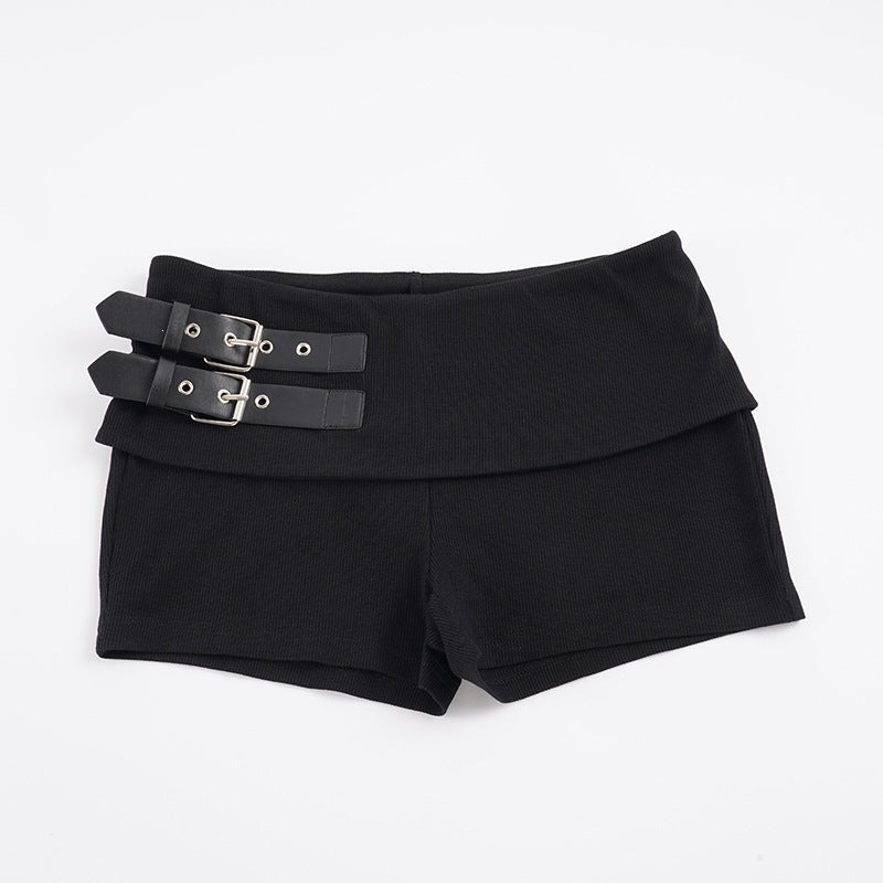 Damen Shorts mit breitem Bund und dekorativen Schnallen Echo Archiv