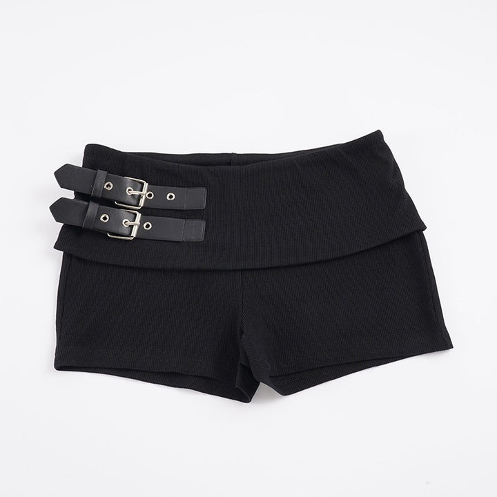 Damen Shorts mit breitem Bund und dekorativen Schnallen Echo Archiv