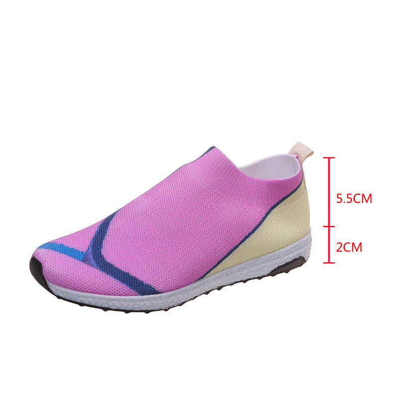 Damen Leichte Strick-Slipper-Sneaker ohne Schnürung mit atmungsaktivem Mesh und gedämpfter Plateausohle – Lioré
