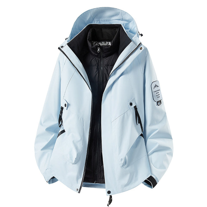 Herren Zwei-in-eins Wetterschutzjacke mit abnehmbarer Steppweste und verstellbarer Kapuze Echoarchiv