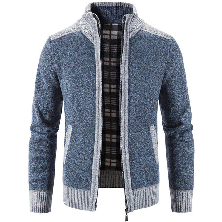 Herren Strickjacke mit modernem Stehkragen und strukturiertem Design Echoarchiv
