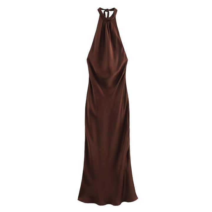 Damen Elegantes Maxikleid mit schimmerndem Wasserfallausschnitt und figurumspielendem Schnitt Echo Archiv