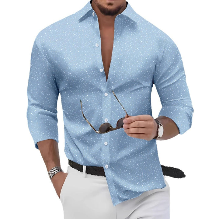 Herren Hemd mit punktiertem Design und modischem Schnitt Echoarchiv