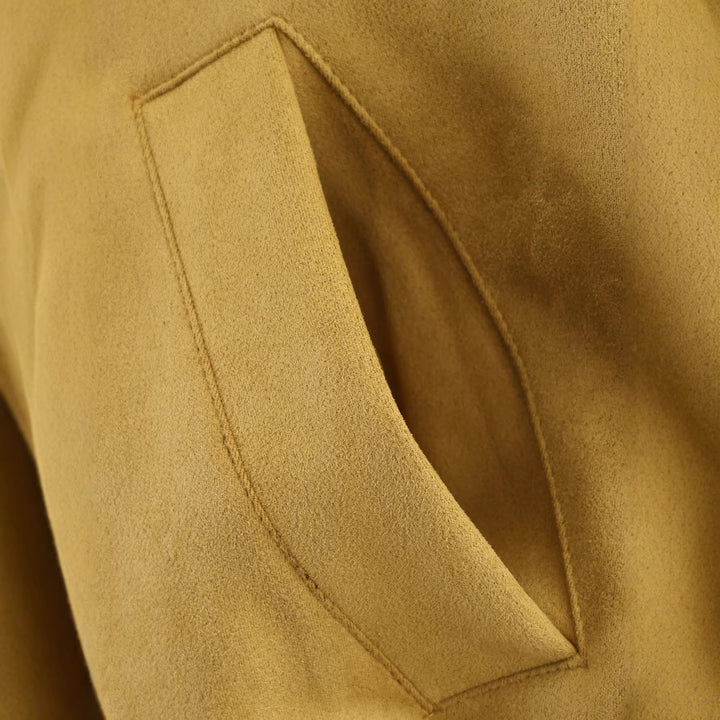 Damen Cropped Boxy Jacke in Velourslederoptik mit Hemdkragen Echoarchiv