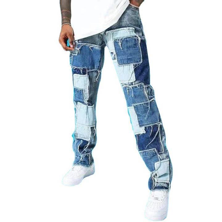 Herren Zerrissene Patchwork Jeans Echoarchiv