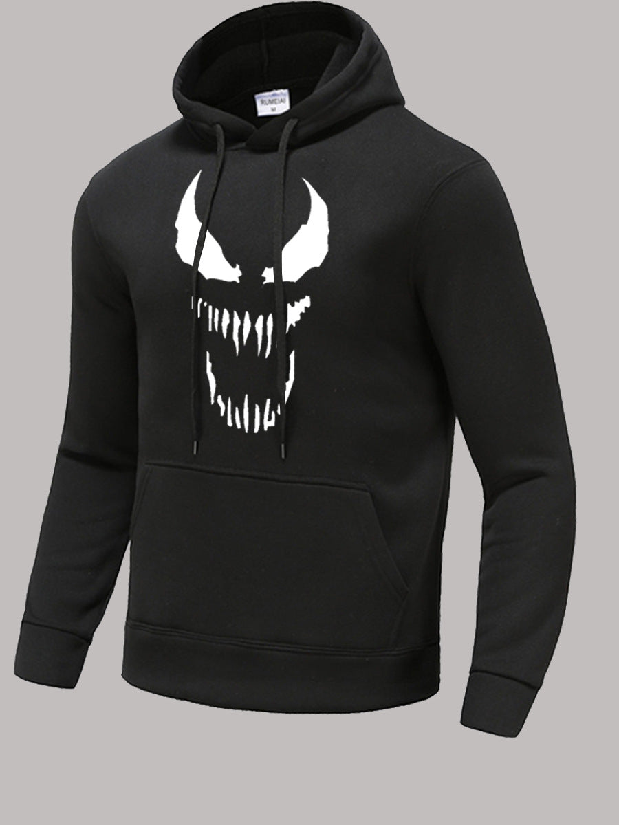 Herren Kapuzenpullover mit auffälligem Monster-Print Echoarchiv