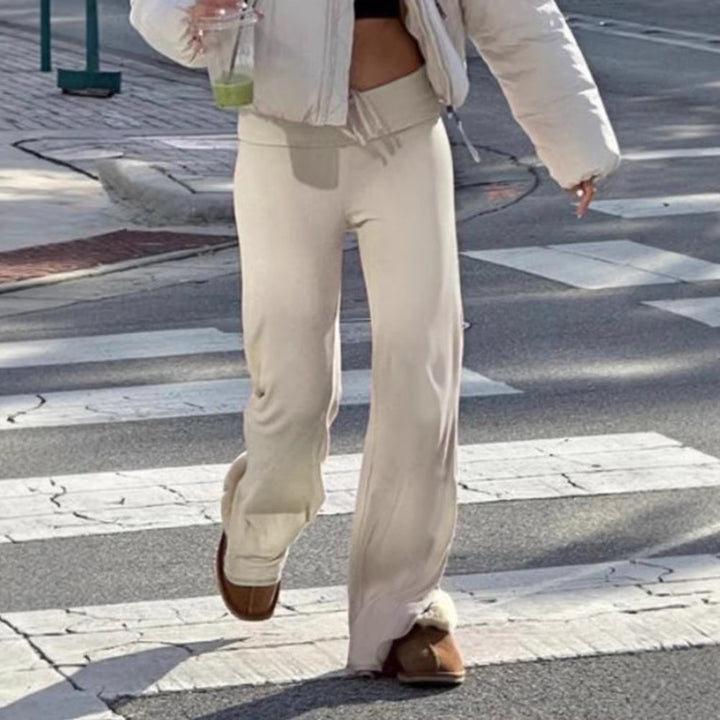 Damen weite Freizeit-Hose mit verstellbarem Bund und komfortablem Schnitt Echo Archiv
