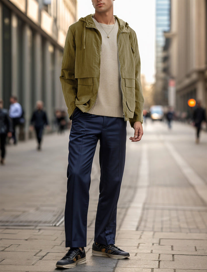 Herren leichte Jacke im lässigen Stil mit großzügigen Taschen Echoarchiv