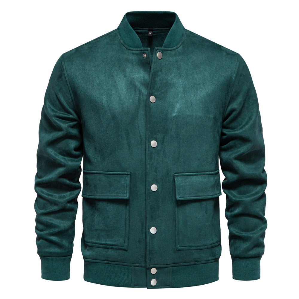 Herren leichter Kunstleder-Jacke mit praktischen Taschen Echoarchiv