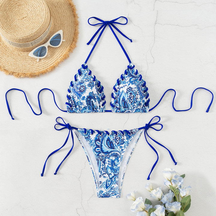 Damen Triangel-Bikini mit verspieltem Schnürdesign Echo Archiv