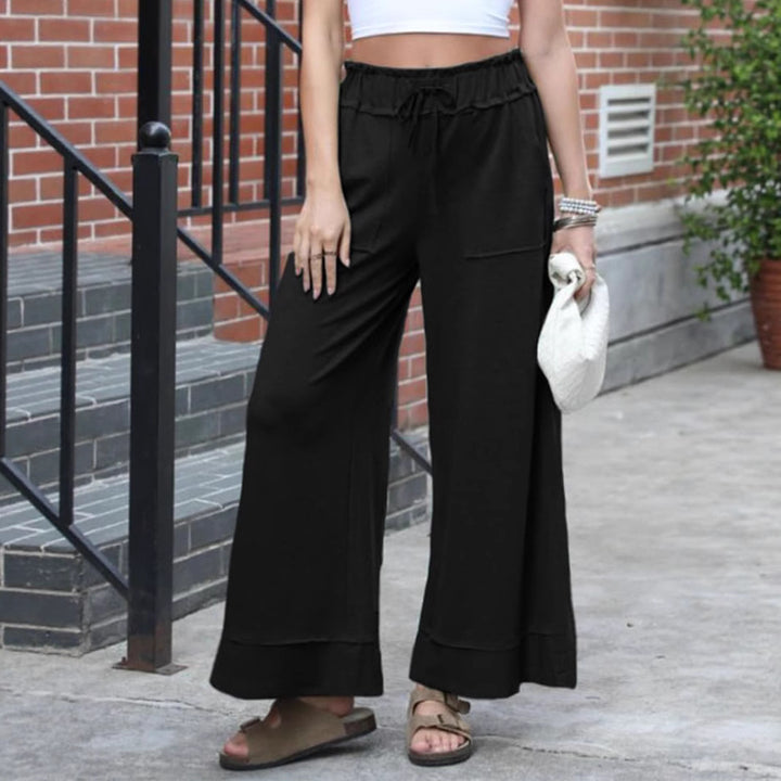 Damen Modische Palazzo-Hose mit elastischem Bund und praktischen Taschen Echo Archiv
