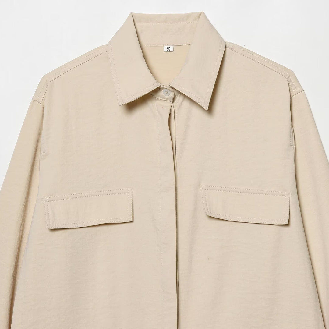 Damen Oversize Feldjacke im Boxy‑Cut mit vier Klapptaschen und verdeckter Druckknopfleiste Echo Archiv
