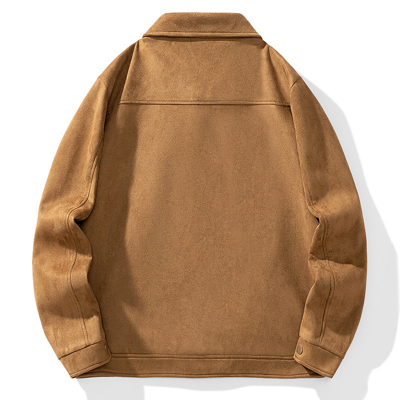 Herren Baumwollmix-Truckerjacke mit kontrastiertem Innenfutter und Pattentaschen – Taviero