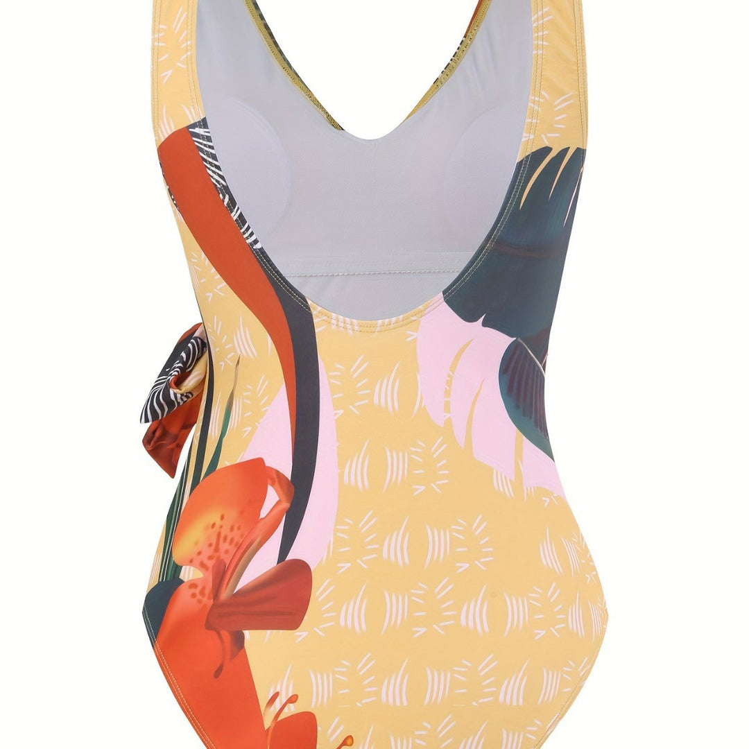 Damen Einteiliger Badeanzug mit elegantem Wickelrock Echo Archiv